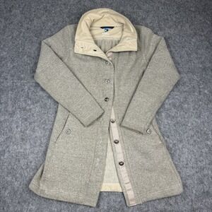 KUHL Savina Alfpaca Long Fleece Sweater Jacket Womens Medium Oatmeal Button Up